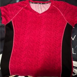 Game Time Women's Vivid Pink and Black Short Sleeve Tee